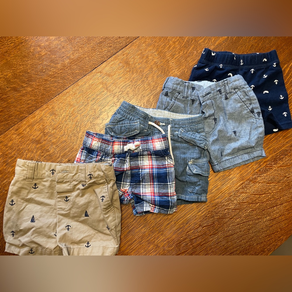 Five Pairs of Preppy Carter's Kids Shorts Nautical Themed